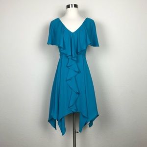 MAX AND CLEO Caribbean Blue Sleeveless Dress Sz 0